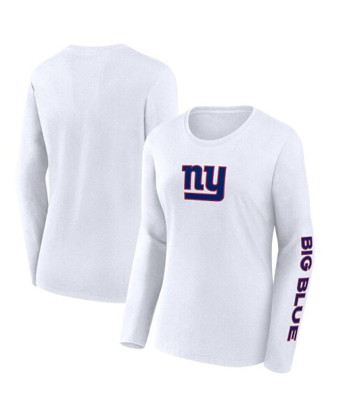Women's White New York Giants Component Long Sleeve T-shirt