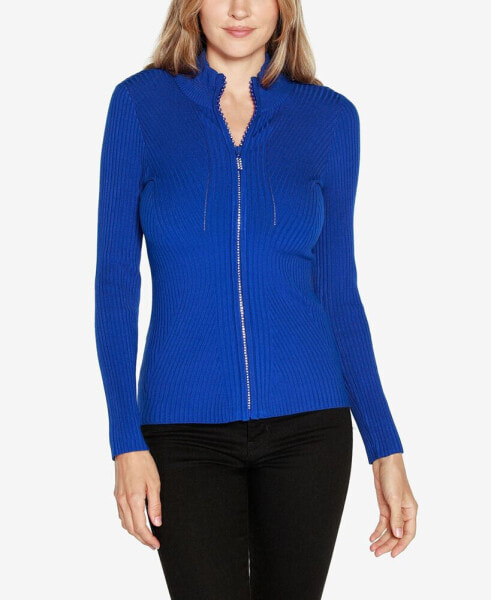 Women's Mock Neck Ribbed Sweater