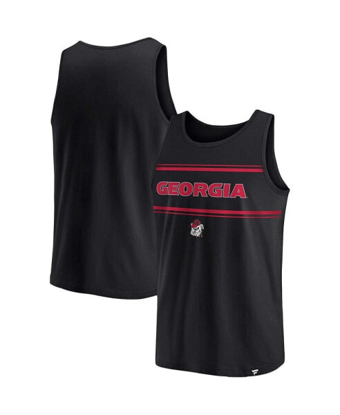 Men's Black Georgia Bulldogs Stripe Block Tank Top