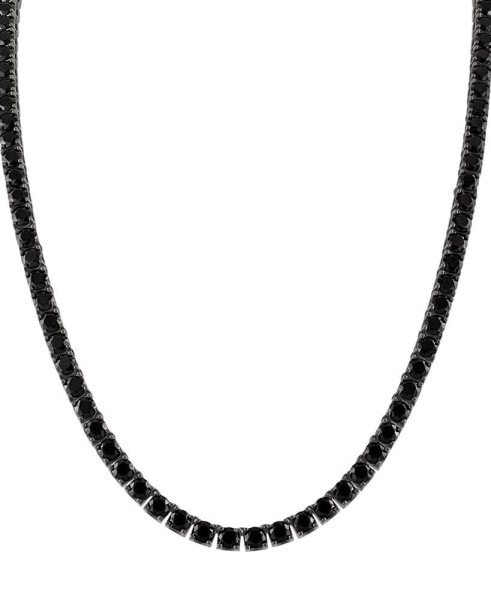 Men's Icon Black Spinel (1/10 ct. t.w.) Tennis 22" Necklace in Black-Plated Sterling Silver