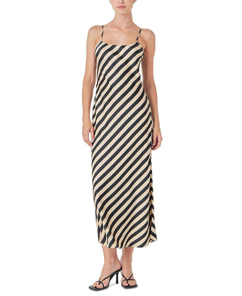 Women's Striped Sleeveless Maxi Dress