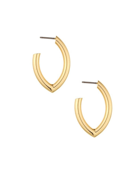 Mara Elongated 18K Gold Plated Hoop Earrings