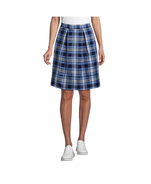 Women's School Uniform Plaid Pleated Skort Top of Knee