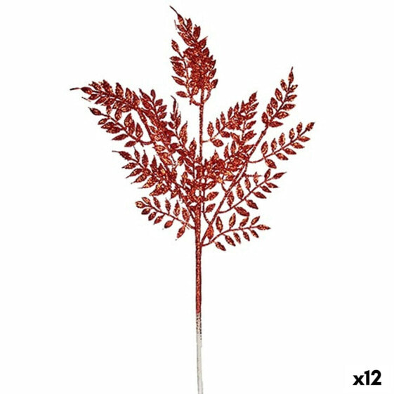 Branch Glitter Red Metal Plastic 16 x 60 x 2 cm (12 Units)