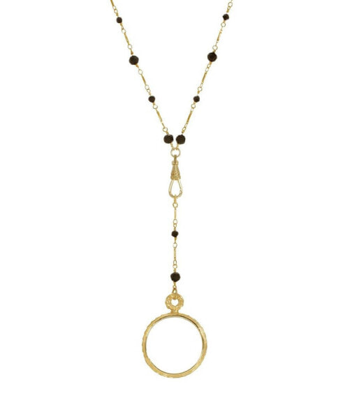 Gold-Tone Magnifying Glass Drop Necklace