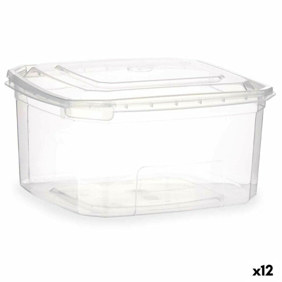 Прямоугольная коробочка для завтрака с крышкой Прозрачный полипропилен 1 L 14,1 x 8 x 15,5 cm (12 штук)