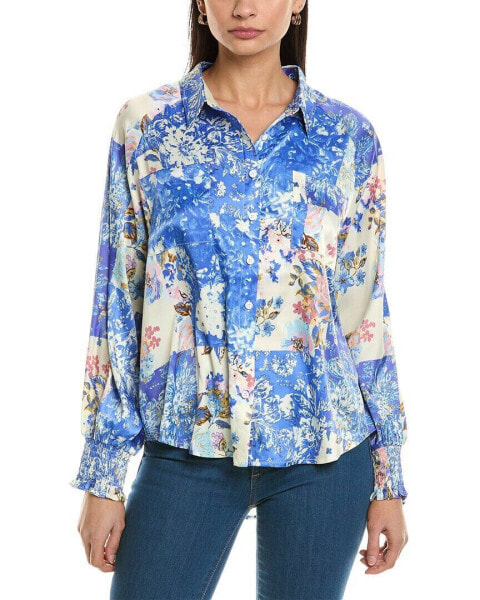 Fate Patchwork Print Button-Down Shirt Women's