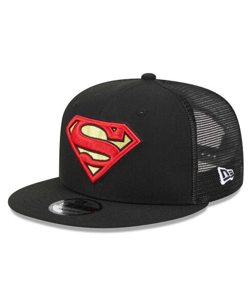 Men's Black Superman Trucker 9FIFTY Snapback Hat