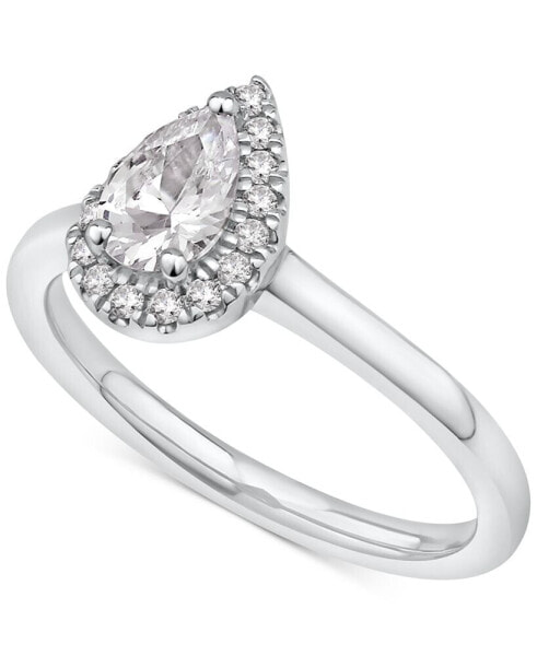 Кольцо Macy's Diamond Pear Halo ENGAGEMENT