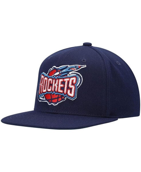 Men's Navy Houston Rockets Hardwood Classics Team Ground 2.0 Snapback Hat