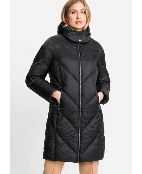 Women's Longline Quilted Coat with Removable Hood made with 3M Thinsulate[TM]