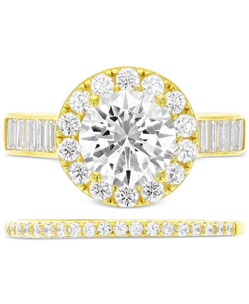 2-Pc. Set Cubic Zirconia Halo Ring & Band