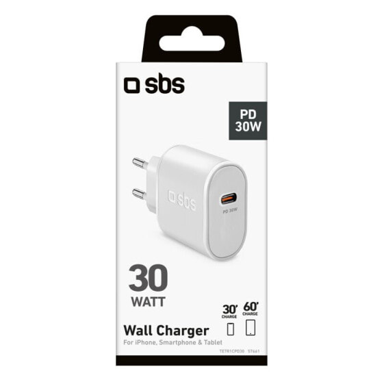 SBS PD Reiselader 30W USB-C weiß
