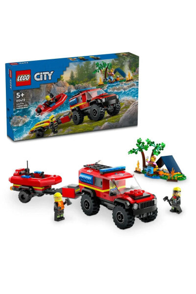 ® City 4x4 Kurtarma Botlu İtfaiye Kamyonu 60412 - 5 Yaş ve Üzeri İçin Yapım Seti (301 Parça)