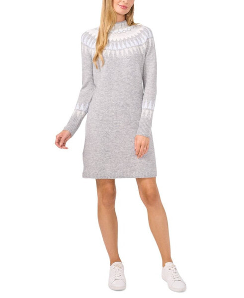 Women's Fair Isle Long-Sleeve Sweater Dress