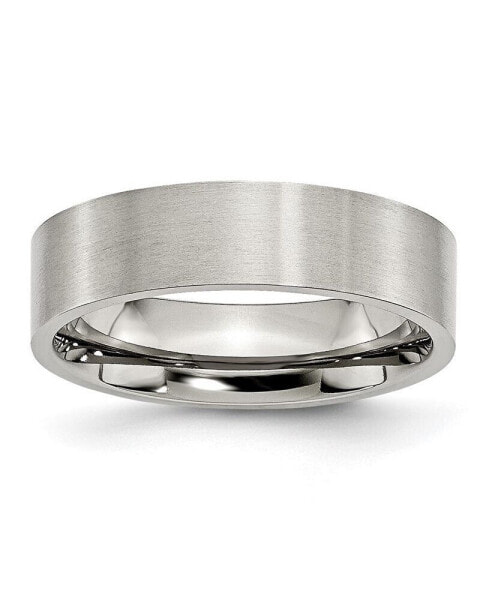 Stainless Steel Brushed 6mm Flat Band Ring
