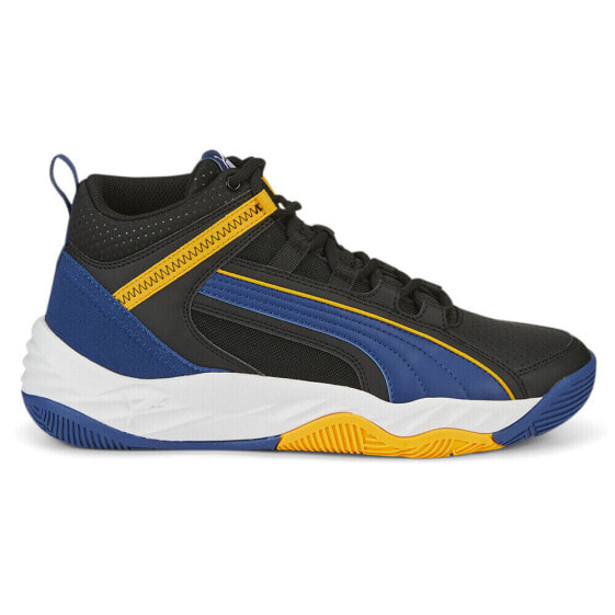 Puma Rebound Future Evo Core Lace Up Mens Black, Blue, Yellow Sneakers Casual S