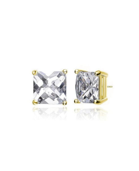 Sterling Silver Cubic Zirconia Square Studs