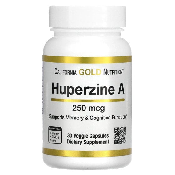 Витамин Huperzine A, 250 мкг, 30 веганских капсул California Gold Nutrition