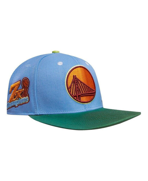 Men's Light Blue, Green Golden State Warriors Retro Program 2-Tone Snapback Hat