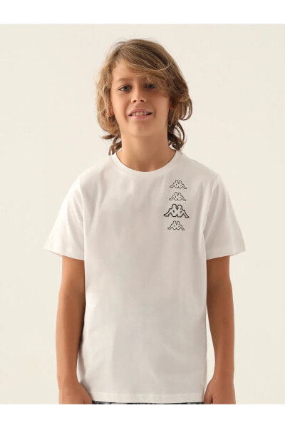 футболка для малышей Kappa Erkek Сhild 5-15 лет Кремовая