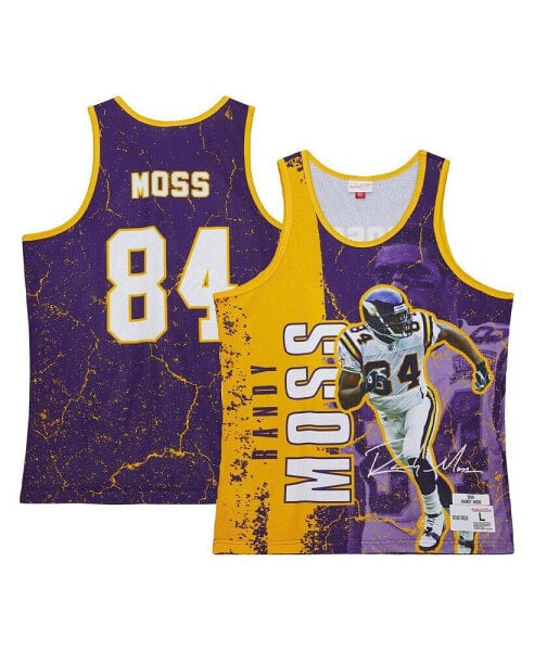 Men's Randy Moss Purple Minnesota Vikings 1998 Player Burst Tank Top