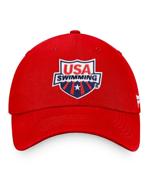 Men's Red USA Swimming Adjustable Hat