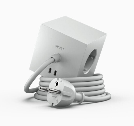 Square 1 grey 2-Fach USB-C (30W) Design 3 x Steckdose inclusive Magnetplatte