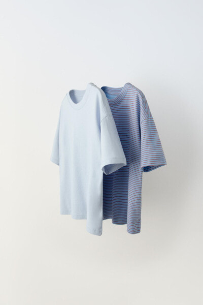 Pack of two plain and striped t-shirts