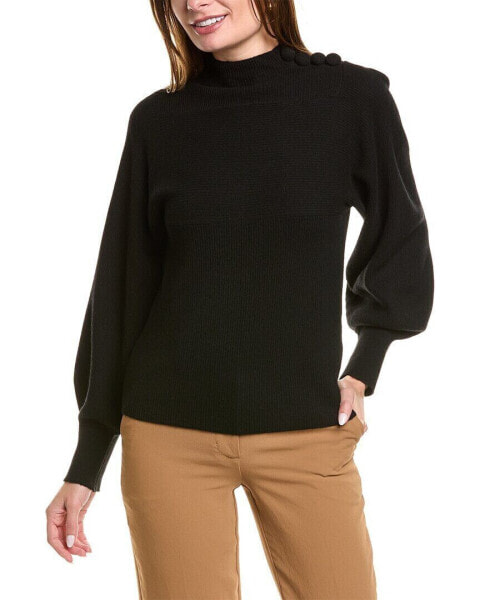 Rebecca Taylor Rib Mock Neck Wool & Cashmere-Blend Sweater Women's Xs