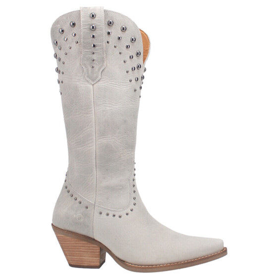 Dingo Talkin' Rodeo Studded Snip Toe Cowboy Womens Off White Casual Boots DI585