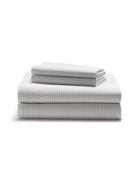 Sloane Checked 4-Pc. Antimicrobial Sheet Set, King