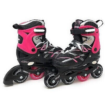 Роликовые коньки Chicago Skates Adjustable Kids' Inline Skates - Черно-розовый (1-4)