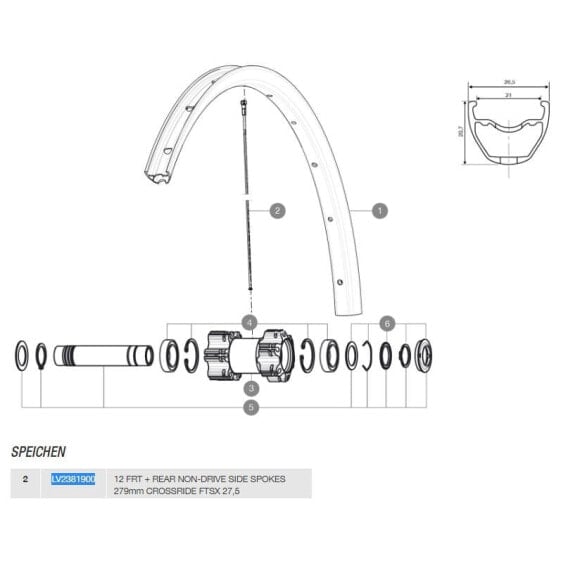 MAVIC Spokes Crossride FTS-X 27.5 2016 Front/Rear Left 12 Units