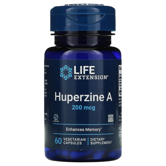 Витамины для улучшения памяти Huperzine A, 200 мкг, 60 вегетарианских капсул Life Extension