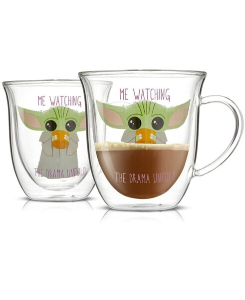 Mandalorian Watching The Drama Double Wall Coffee Mugs, 2 Piece