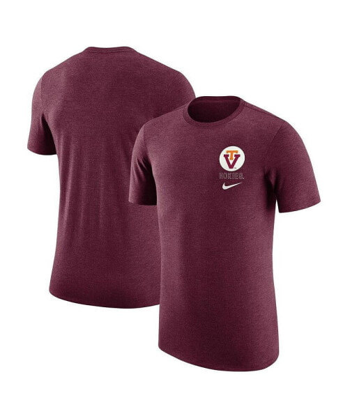 Men's Maroon Distressed Virginia Tech Hokies Retro Tri-Blend T-shirt