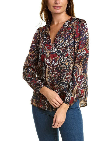 Топ женская блузка с карманами Jones New York Simplified Pocket красная размер XS