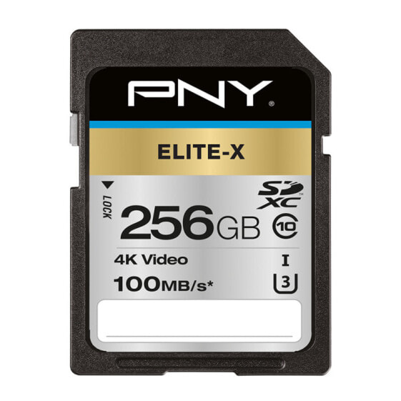 PNY Elite-X - 256 GB - SDXC - Class 10 - UHS-I - 100 MB/s - Class 3 (U3)