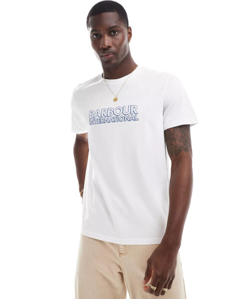 Barbour International logo t-shirt in white