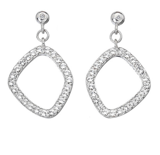Luxury silver earrings with diamonds and topaz Behold DE654