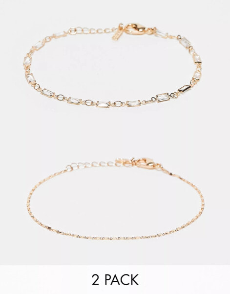 ALDO levington pack of 2 dainty bracelets in gold