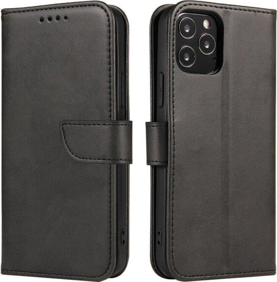 Hurtel Magnet Case elegancki futerał etui pokrowiec z klapką i funkcją podstawki Motorola Moto G100 / Edge S czarny