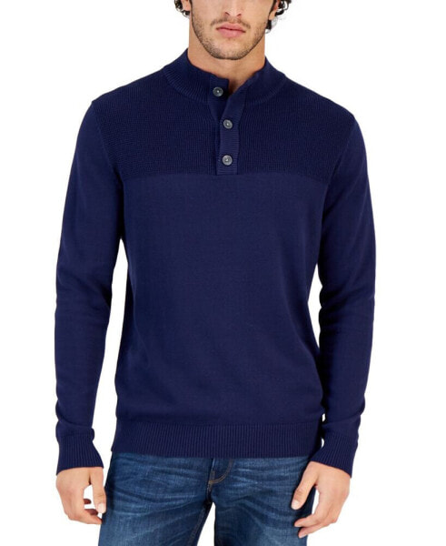 Men's Button Mock Neck Sweater, Created for Macy's