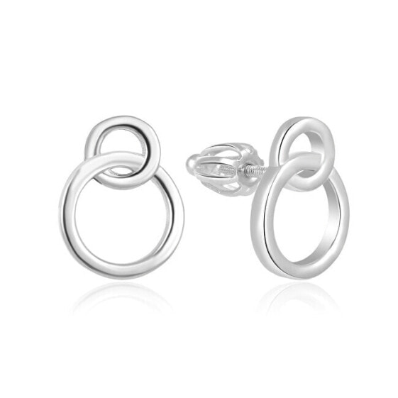 Minimalist silver earrings AGUP1425S screw