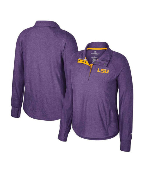 Women's Purple LSU Tigers Cressida Raglan Half-Snap Top