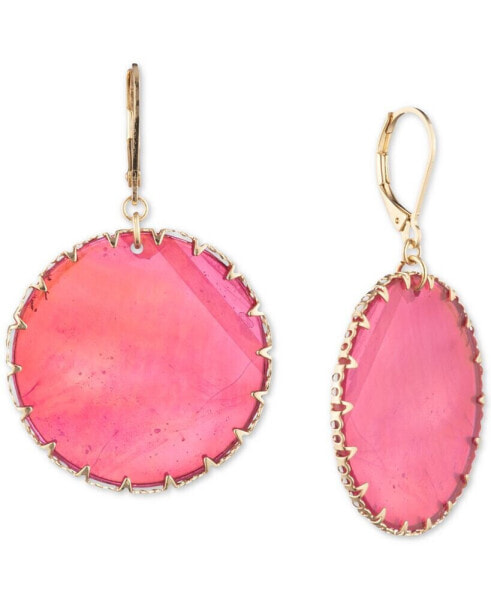 Gold-Tone Mother-of-Pearl Disc Drop Earrings