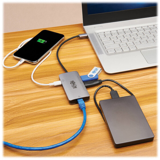 Tripp 3-Port USB-C Hub - USB 3.2 Gen 1 3 USB-A Ports GbE Thunderbolt 3 100W PD