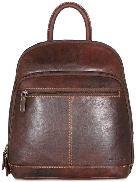 Мужской повседневный городской рюкзак кожаный коричневый Jack Georges Voyager Small Backpack 7835 (Honey)