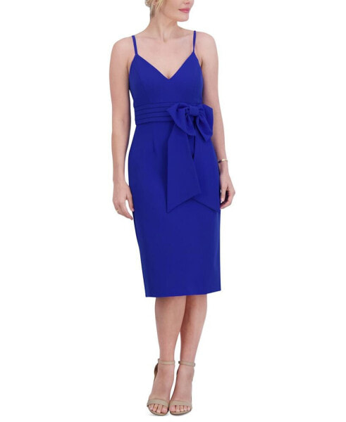 Women's Bow-Trim Midi Dress